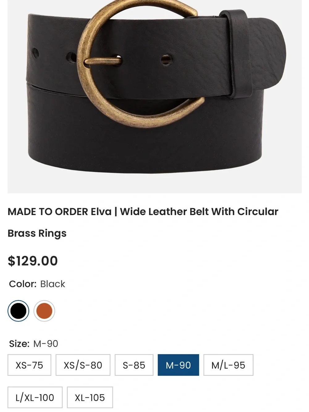 Amsterdam Heritage Elva black leather Belt - Picture 2 of 8